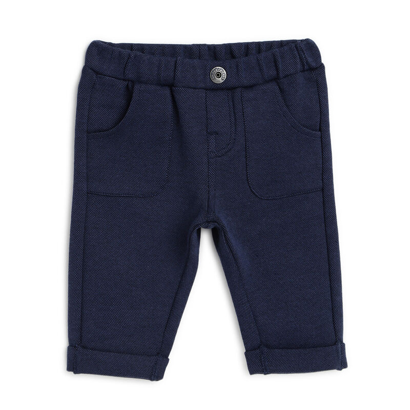 Boys Dark Blue Solid Long Trouser image number 0